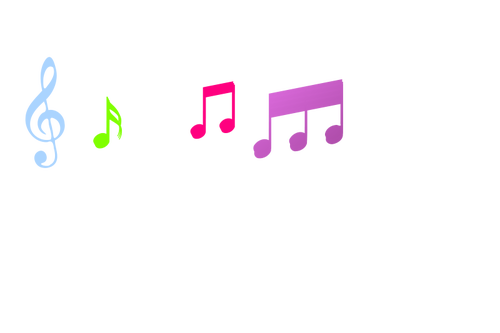 Renkli müzik notaları vektör görüntü