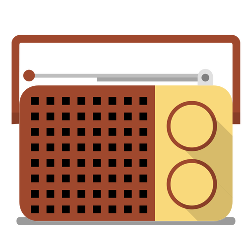 Portable radio receiver vector drawing