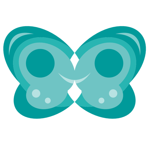 Blauwe vlinder glimlach-vormige vectorafbeeldingen