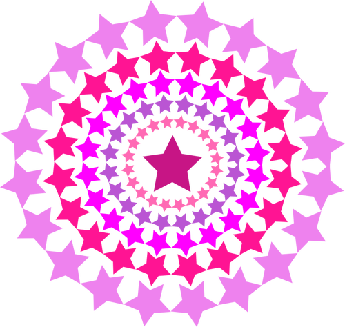 Cercle avec étoiles roses