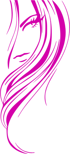 Vektortegning av rosa skildring av en kvinne