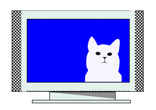 Katt på TV vektor image
