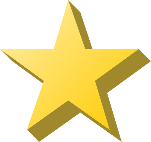 Vektorbild av gul stjärna med skugga