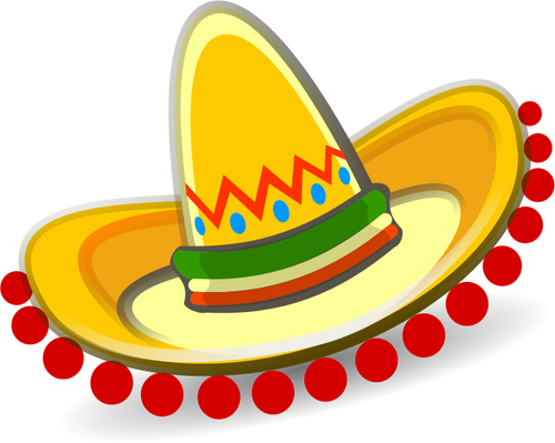 Sombrero mexicano com gráficos vetoriais de decoração vermelha
