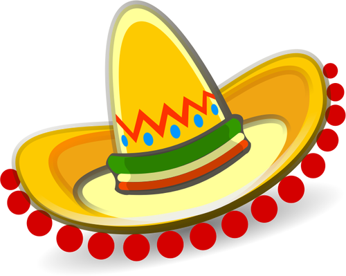 Sombrero mexican cu decor roşu grafică vectorială