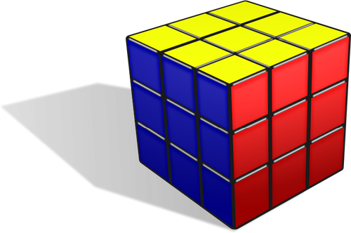 Cubo de Rubik com imagem vetorial de sombra
