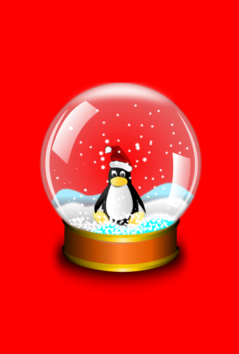 Snow ball met pinguïn