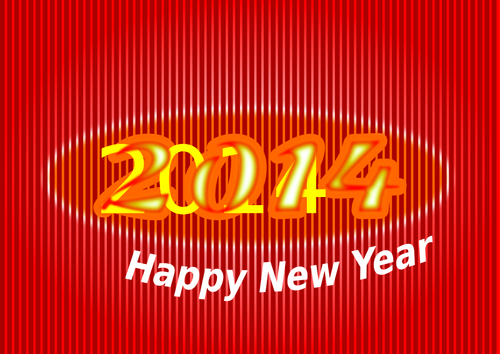 Happy New Year à nervures rouges sign vector image