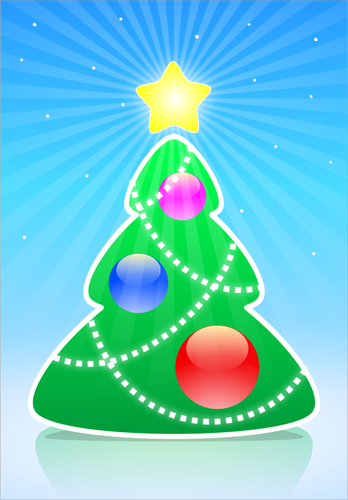 Dessin animé Noël arbre vector illustration