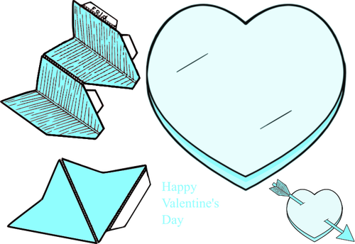 Valentin papier coeur collection vector clipart