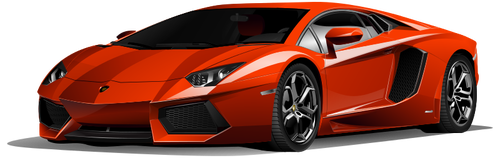 Red Lamborghini vector drawing