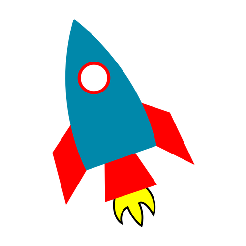 Cartoon-Raum-Rakete-Vektor-Bild