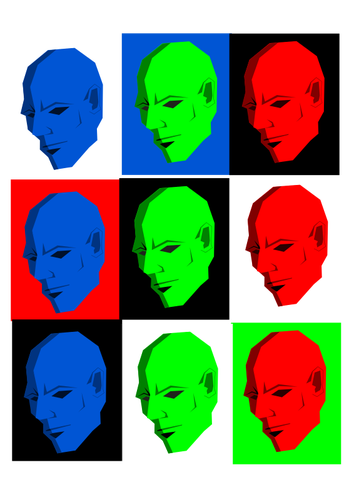 Simple face en image vectorielle de différentes couleurs