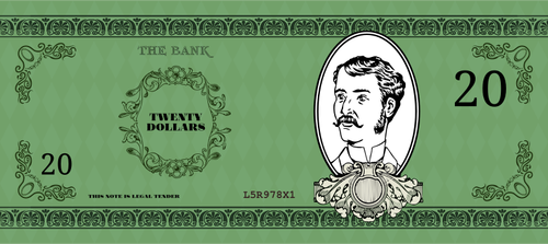 Clip art wektor wiktoriański banknotów