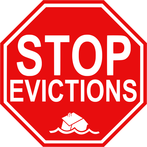 स्टॉप evictions सड़क पर हस्ताक्षर के सदिश ग्राफिक्स