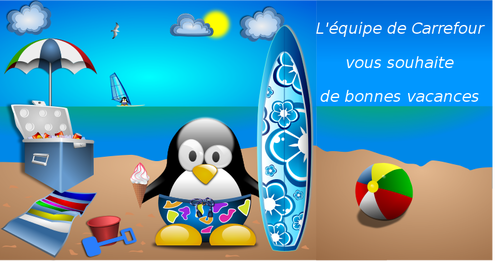 Tux en ilustración de vector de vacaciones de verano