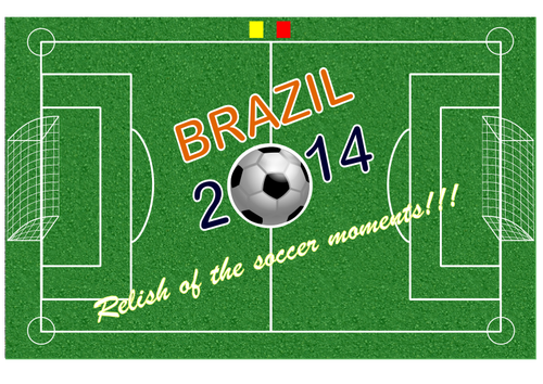 Brazílie 2014 fotbal plakát vektorové ilustrace