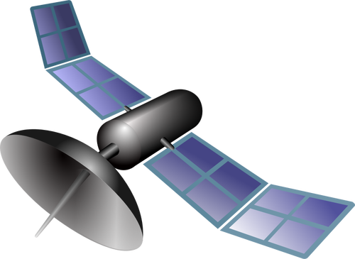 Dibujo del satélite azul espacio vectorial