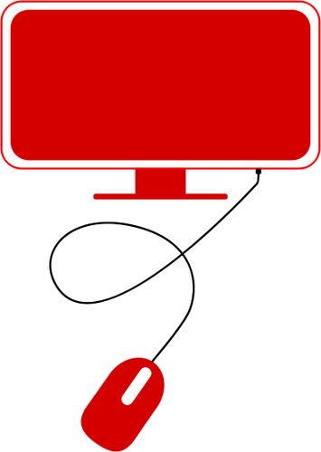 ClipArt vettoriali icona di computer moderno rosso