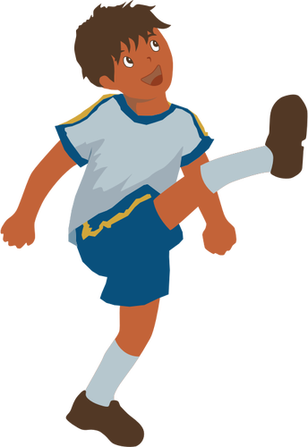 Vector de la imagen de joven juega al fútbol