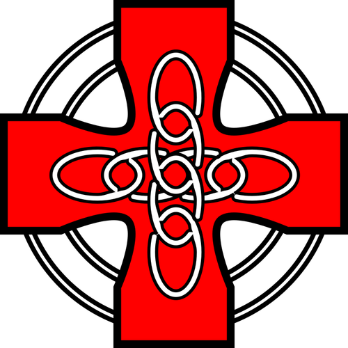 Red Celtic cross vector graphics