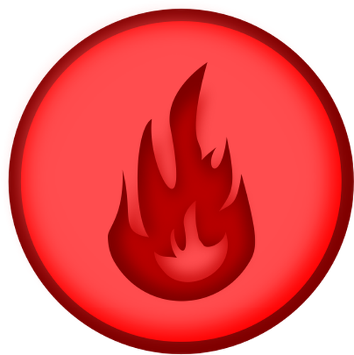 वेक्टर गोल लाल आग पर हस्ताक्षर की छवि