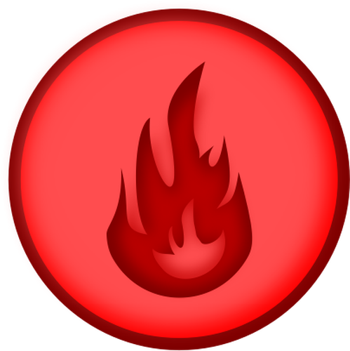 Vector de la imagen del signo redondo rojo fuego