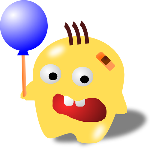 Monstre avec une image vectorielle de ballon