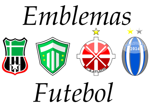 Patru embleme de fotbal vectoriale miniaturi