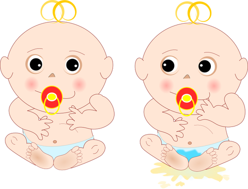 Bébés jumeaux de dessin animé