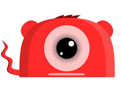 Uma ilustração em vetor monstro vermelho de olhos