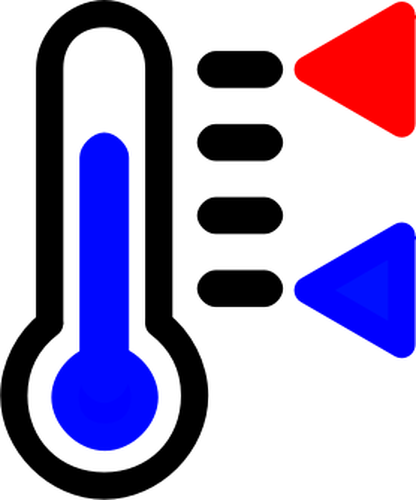 الرسومات المتجهة لرمز مقياس الحرارة اللون