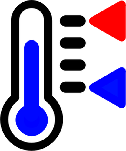 Culoare termometru pictograma grafică vectorială