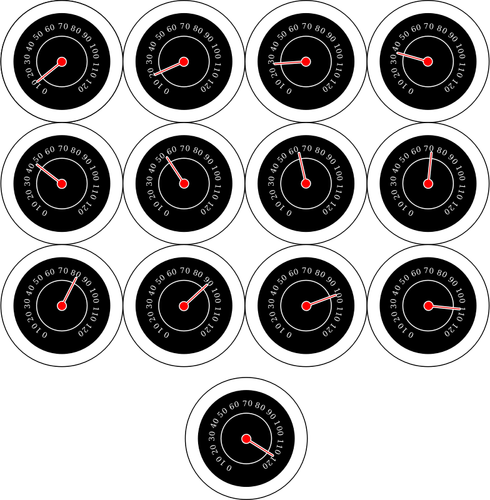 Vectorillustratie voor speedometer wijzerplaten selectie