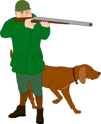 Jeger med parfyme jakthund hunden vector illustrasjon