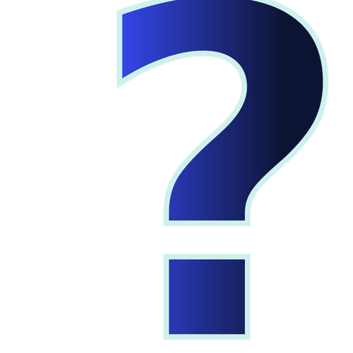 Vector clip art of shady blue question mark