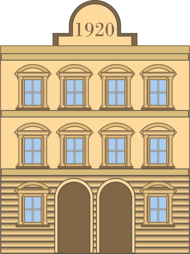 Vector graphics of 1920s neoclassical building