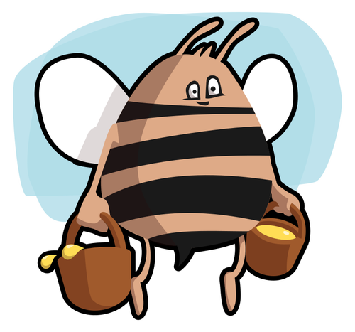 Bee met honing vector afbeelding