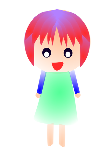 Obraz dziewczynka czerwono głowy