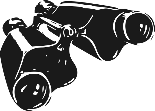 Vektor grafis dari close-up teropong hitam dan putih