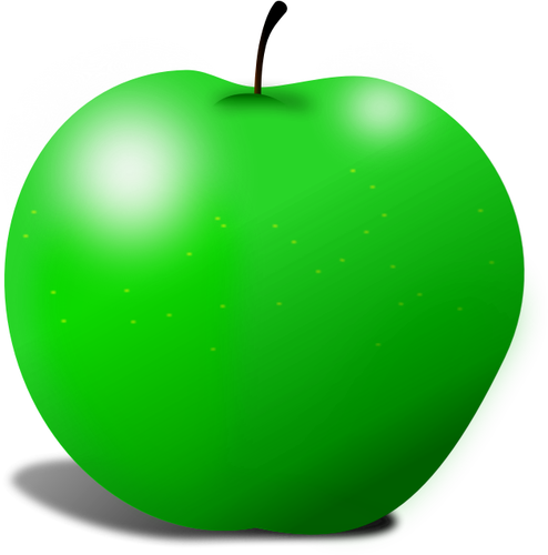גרפיקה וקטורית של תפוח ירוק עם שני זרקורים