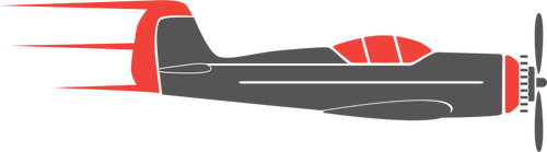 Gráficos de avião de hélice em cinza e vermelho