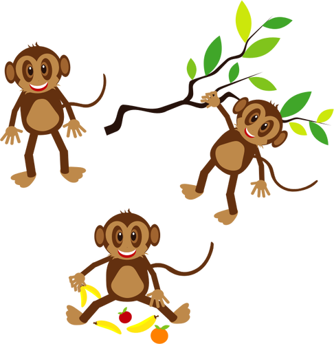खुश बंदरों