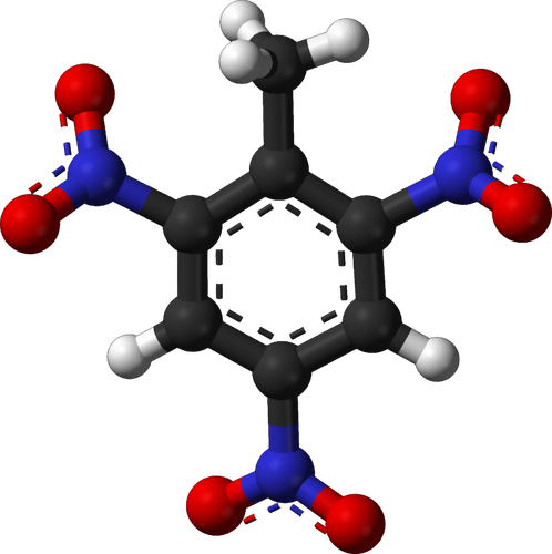 TNT molecule 3d beeld