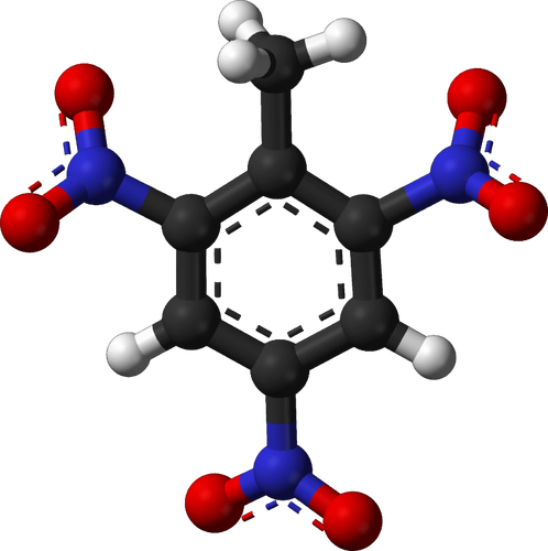 Imagem 3d de molécula de TNT