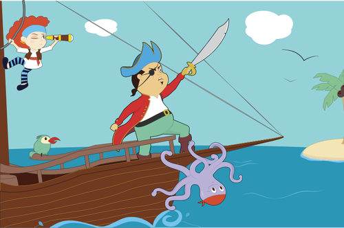 Cartoon-Piratenschiff