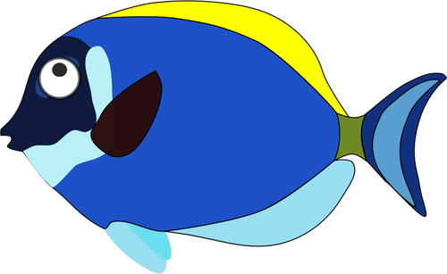 Blauwe cartoon vis