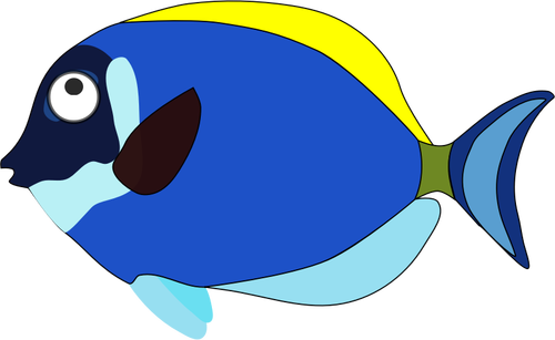 Poisson bleu dessin animé