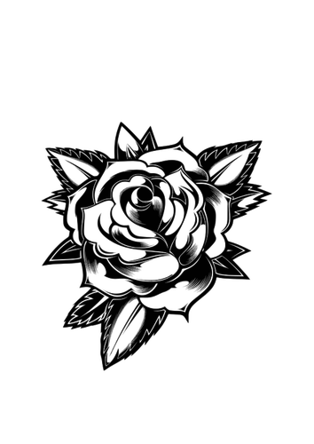 Noir et blanc fleuri rose