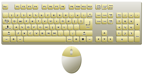 Golden tastatur og mus vektor image